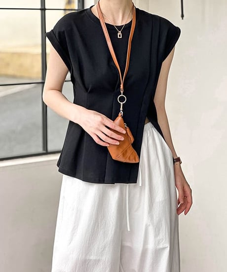peplum short sleeve top　hm1636