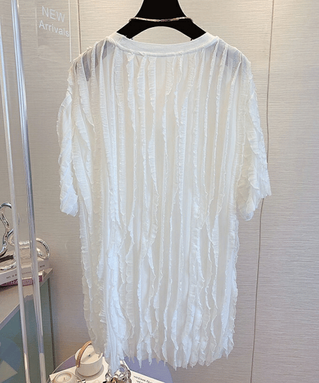 sheer pleated top / 2color　hm2969