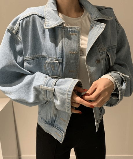 cropped denim jacket / 2color　hm2832