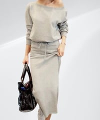 sweatshirt & skirt setup / 2color　hm2036