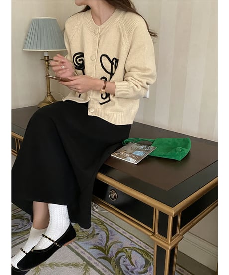 abstract motif cardigan / 2color　hm2786