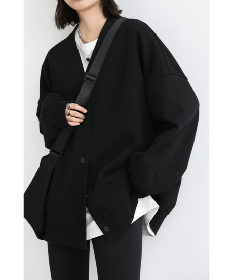 oversized v-neck cardigan / 2color　hm2604