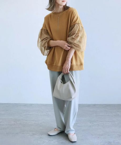 sheer sleeve sweatshirt / 5color　hm2576