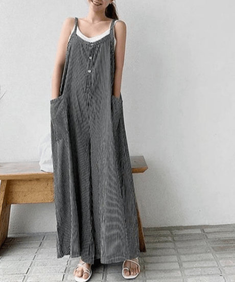 striped overall pants / 3color　hm2944