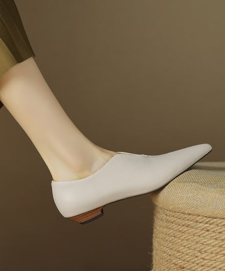 retro leather pumps / 4color　hm2494