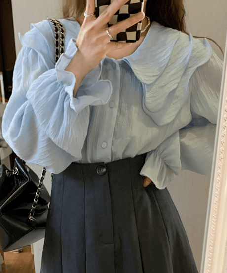 triple frill blouse　hm1665