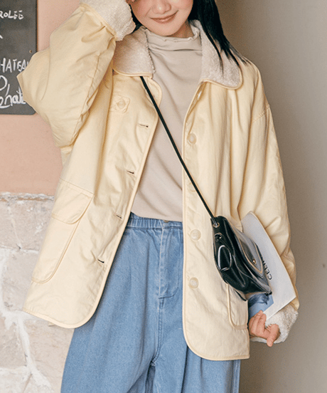 sherpa collar jacket / 2color　hm2712