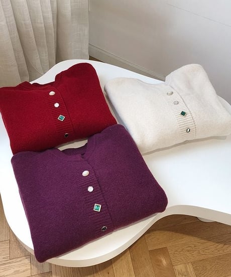 jewel button cardigan  / 4color　hm1789