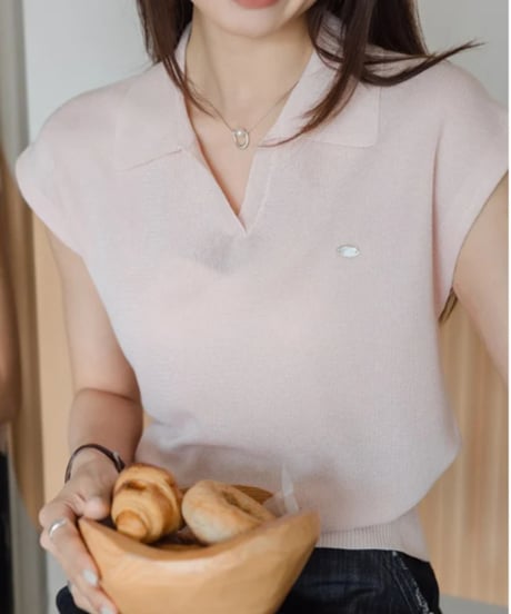 collar knit top / 3color　hm2886