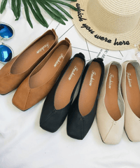 square flat shoes / 4color　hm2815