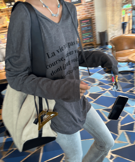 letter print hooded top / 2color　hm1446