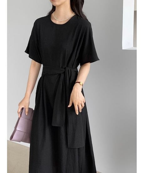 belted flare dress / 2color　hm2289