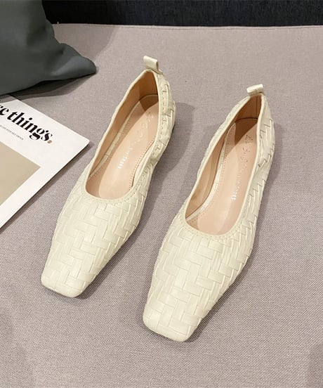 square crochet pumps / 3color　hm1407