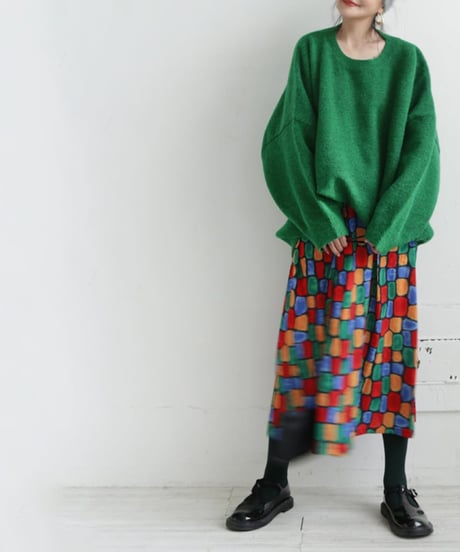 colorful flared skirt / 2color　hm1787