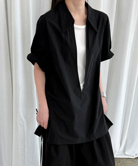 relax open collar shirt / 2color　hm2300