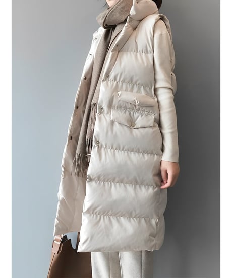 long down vest / 3color　hm1877