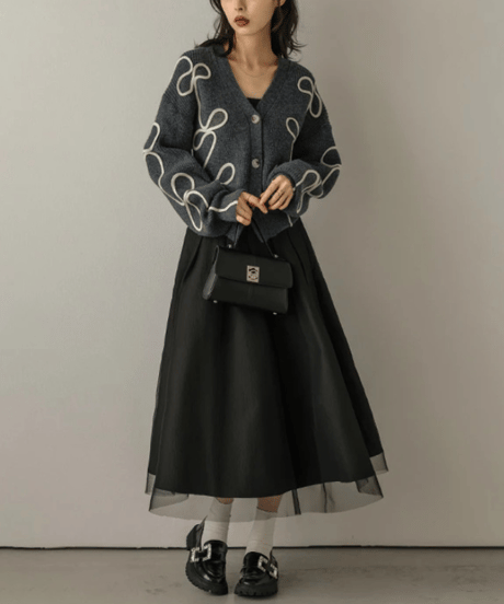 ribbon line knit cardigan / 3color hm2792