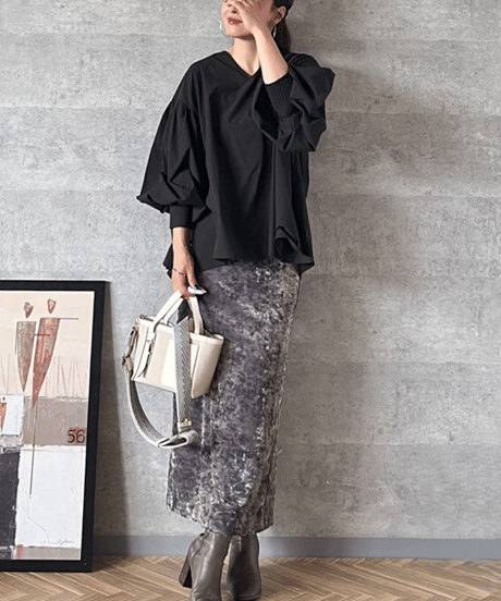 loose back blouse / 3color　hm2581