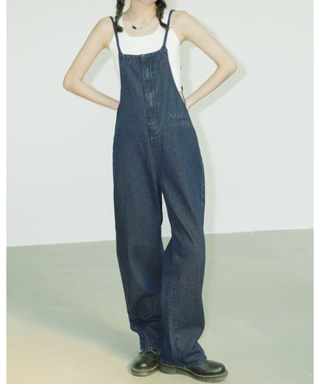 back ribbon denim overalls　hm2111