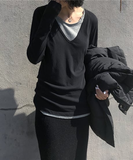 v-neck long-sleeved top　hm1003