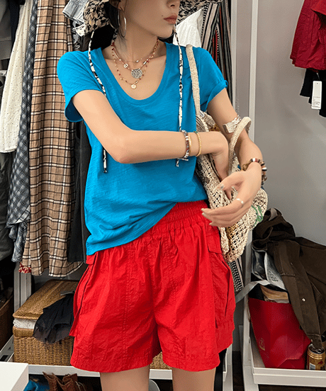 relax u-neck tee / 2color　hm2398
