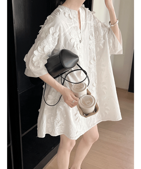 embroidered shirt dress　hm2941