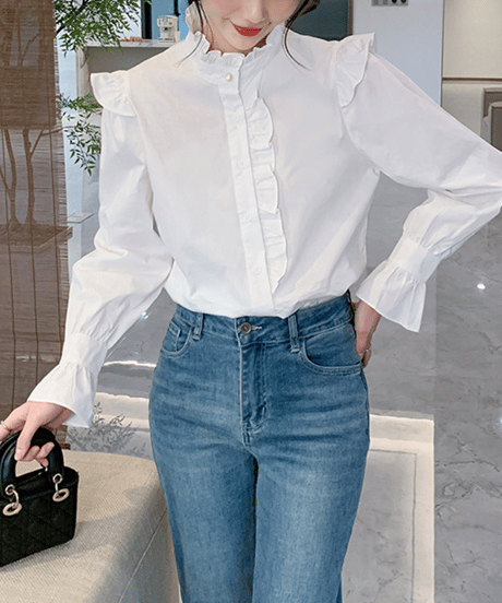 Ruffled Collar Blouse　hm2080