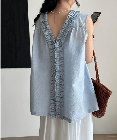 v-neck sleeveless top / 2color　hm2439