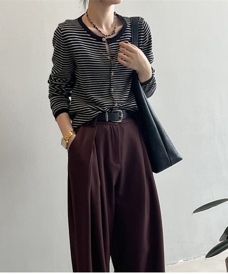 slim stripe cardigan  / 5color　hm2642