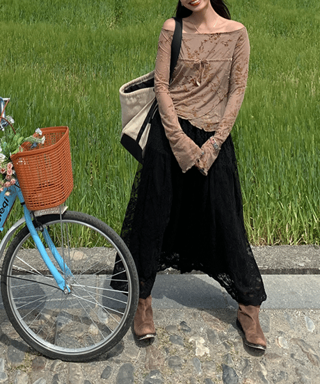 flower lace skirt / 2color　hm1501