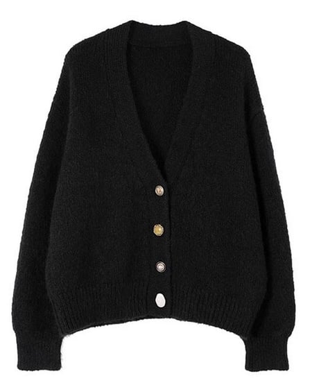 design button knit cardigan　hm1724