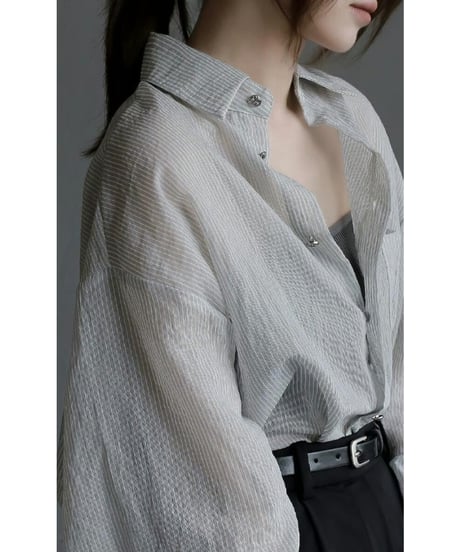 lightweight pinstripe shirt / 2color　hm2540