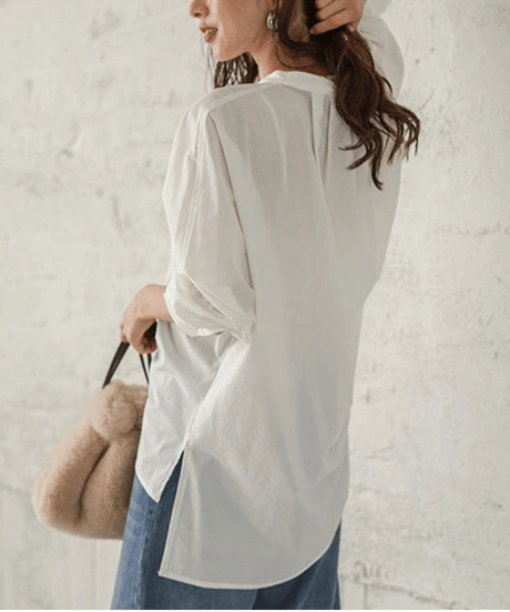 slit hem shirt / 4color　hm2964