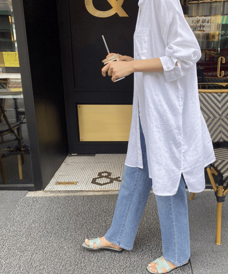 relaxed linen shirt　hm2939