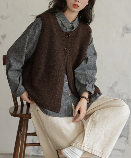 knitted vest & shirts　hm2553