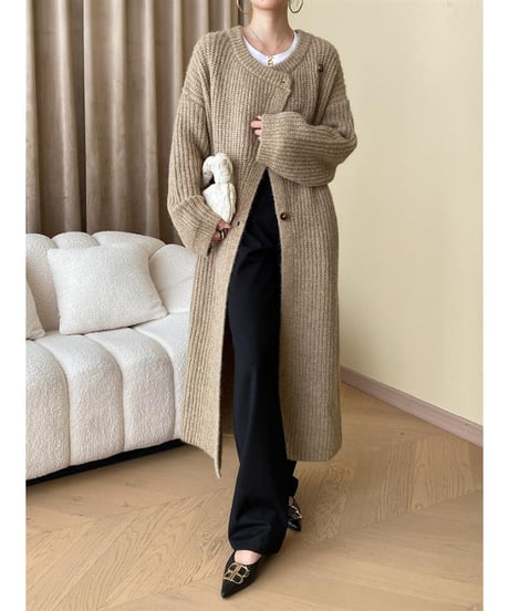 asymmetric long cardigan / 2color　hm2793
