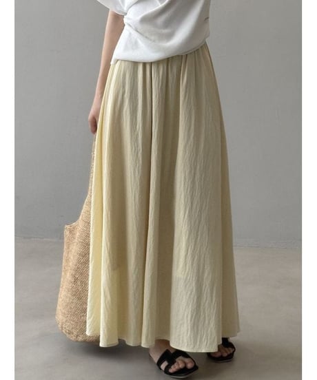 pleated maxi skirt / 4color　hm2324