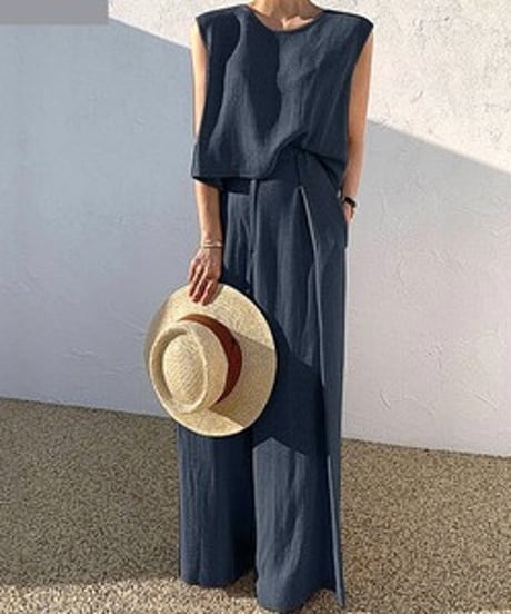 sleeveless suit setup / 3color　hm1485
