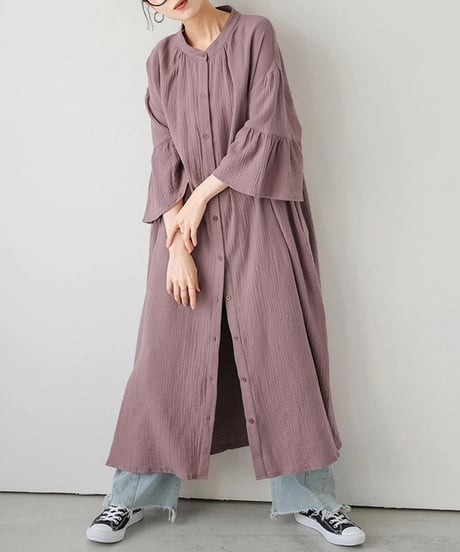 relaxed shirt dress / 4color　hm2955