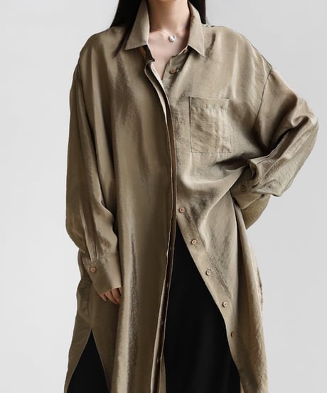 oversize sheer long-shirt　hm1589