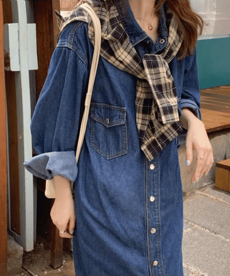 denim shirt dress　hm2917