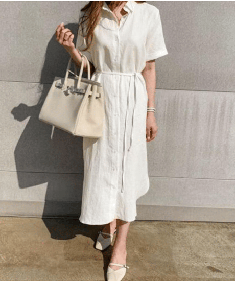 belted shirt dress / 3color　hm2982