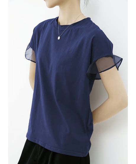 sheer sleeve top / 6color　hm2959