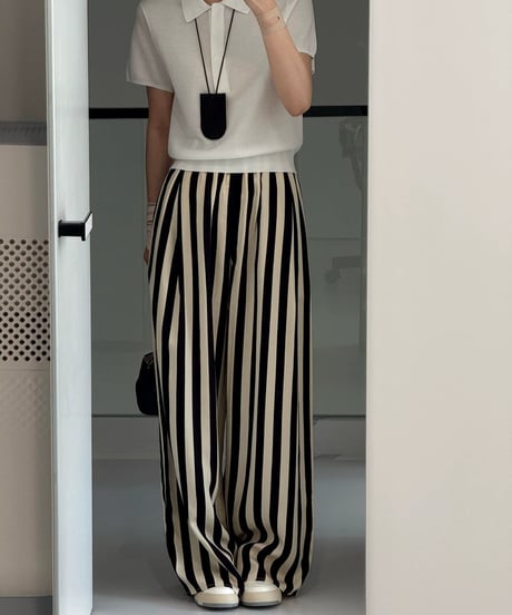 relaxed stripe pants　hm2373