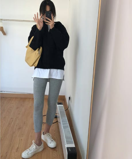 zip knit hoodie / 4color　hm2655