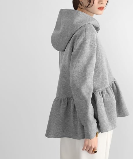 peplum zip-up hoodie / 2color　hm2650