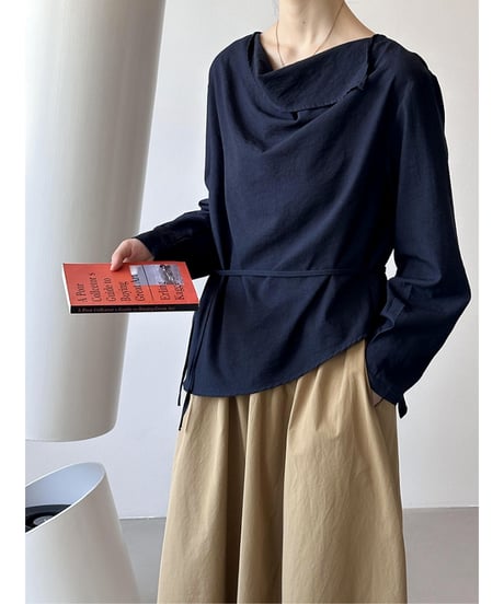 waist ribbon blouse / 3color　hm2049
