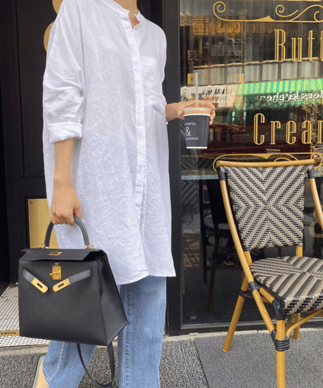 relaxed linen shirt　hm2939