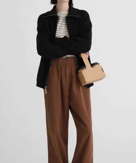 double zip cardigan / 4color　hm1830