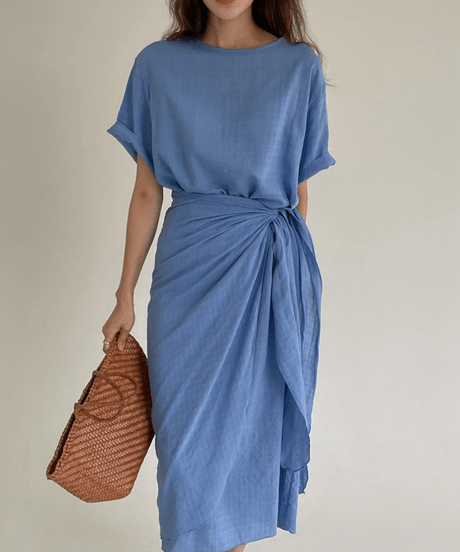wrap linen dress　hm2868
